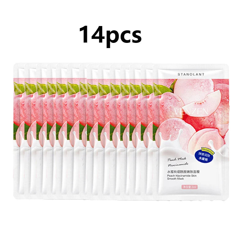 Peach Niacinamide Sleeping Mask - 14 Pcs Disposable Set