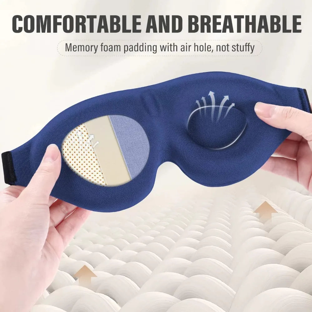 3D Padded Sleep Mask - Soft Light Blocking Eye Mask