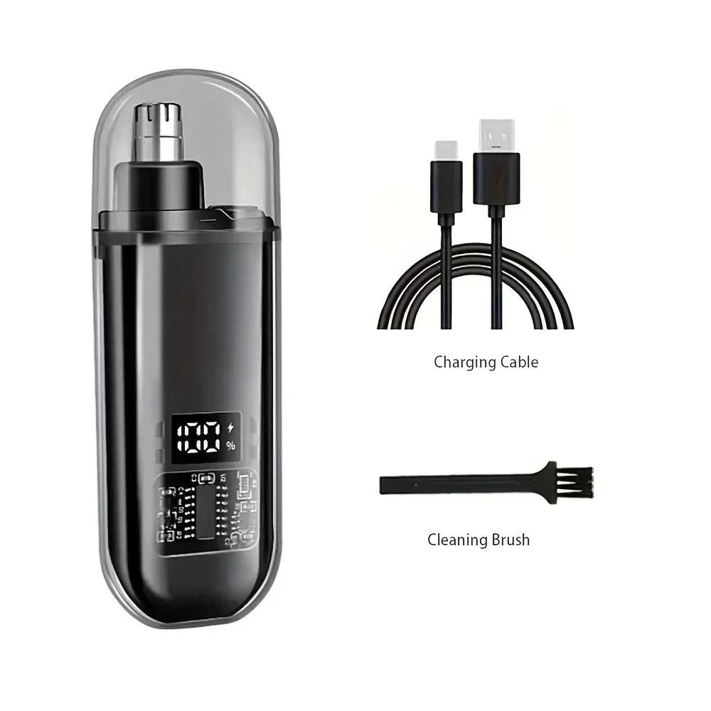 Nose Ear Hair Trimmer for Men - USB C Rechargeable Portable Fast Charge, Compact Grooming Kit