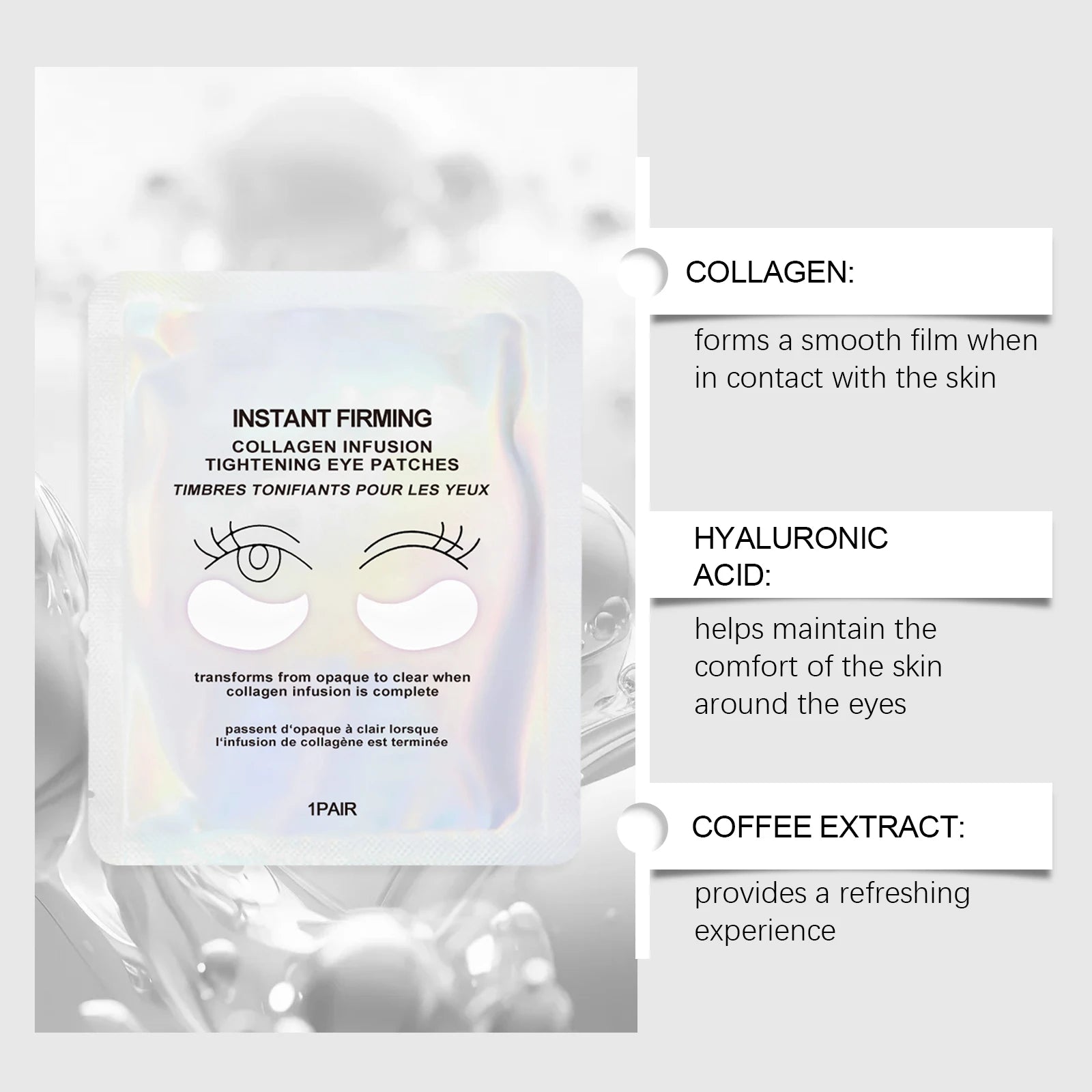 Collagen Eye Patches- 8 Pairs for Dark circles and puffiness