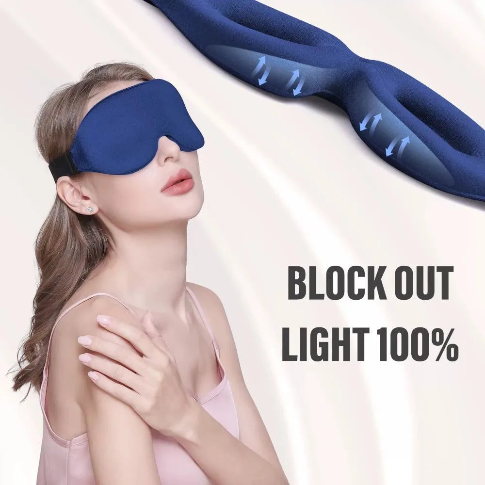 3D Padded Sleep Mask - Soft Light Blocking Eye Mask