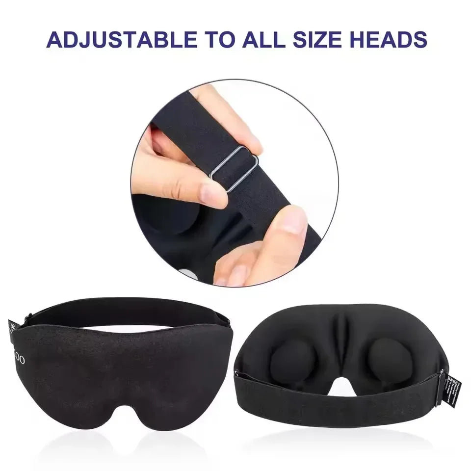 3D Sleep Mask - Contoured Eye Mask with Earplugs