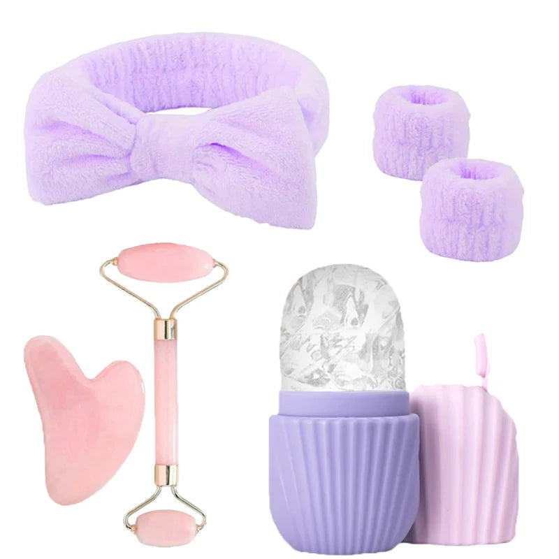 Ice Roller Facial Set - 6 Pcs Skincare Tools