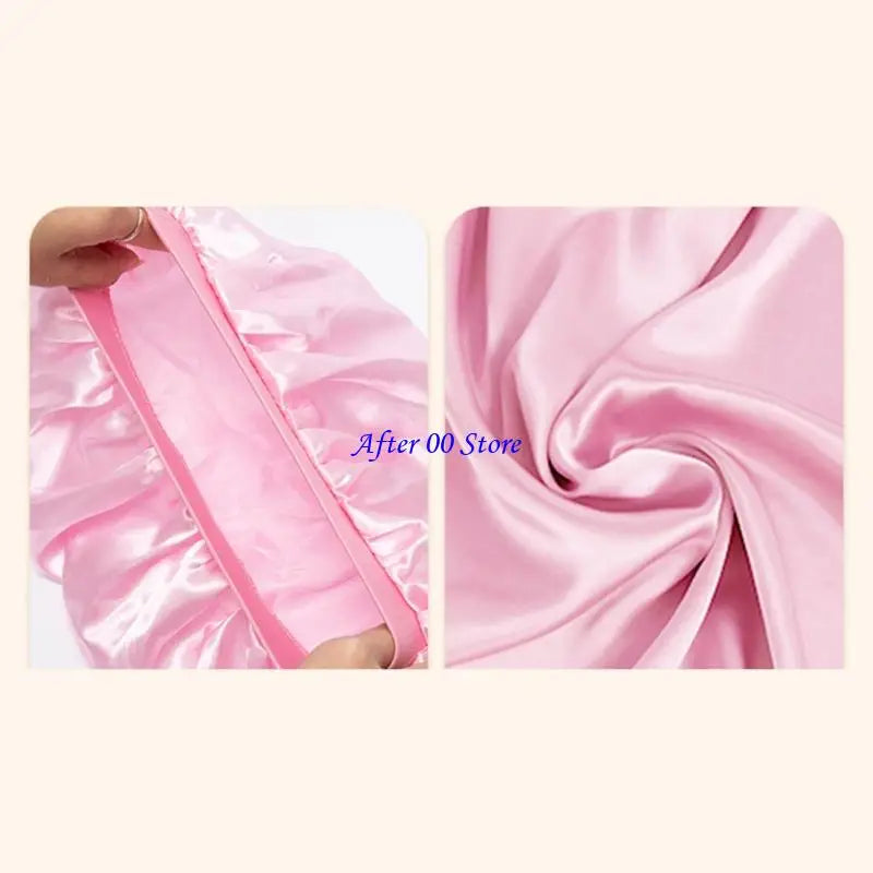 Hair Bonnet Set - 8 Pcs with Curling Caps, Comb & Brush