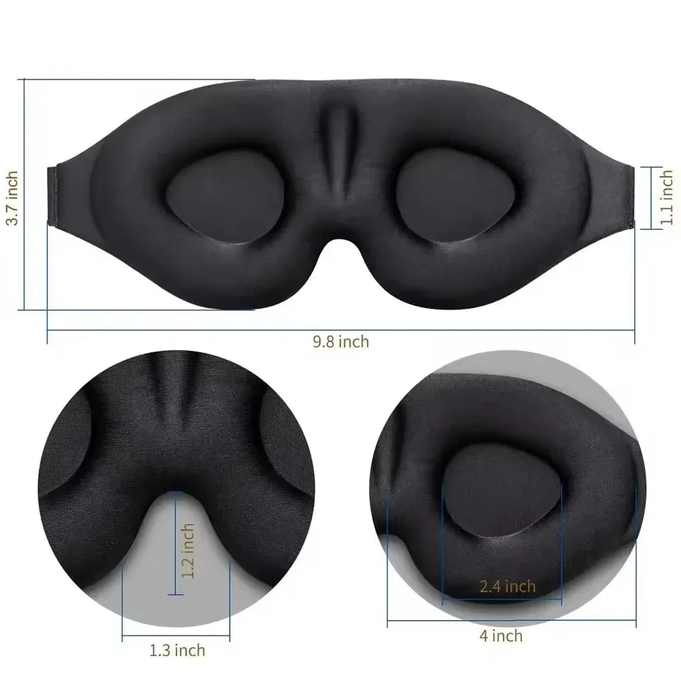 3D Sleep Mask - Contoured Eye Mask with Earplugs