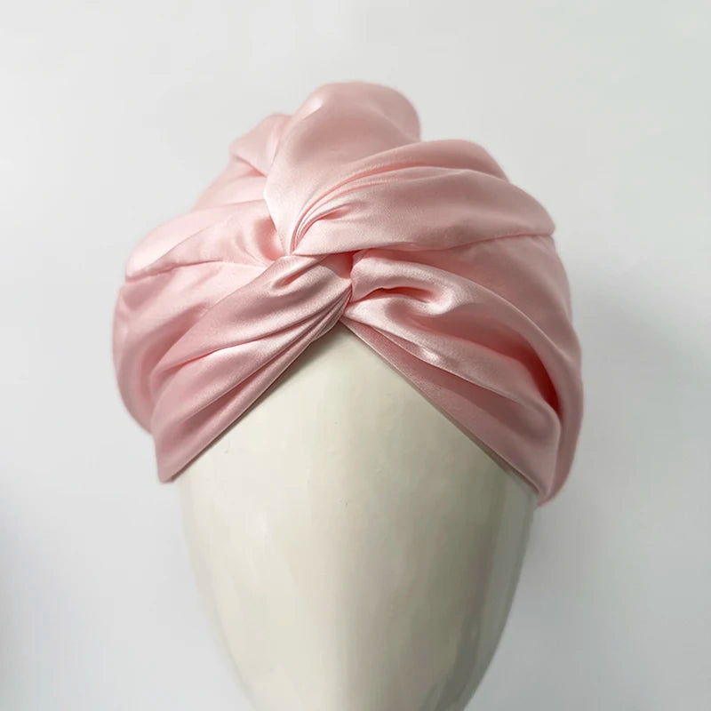 100% Silk Sleeping Bonnet - Double Layer Hair Turban