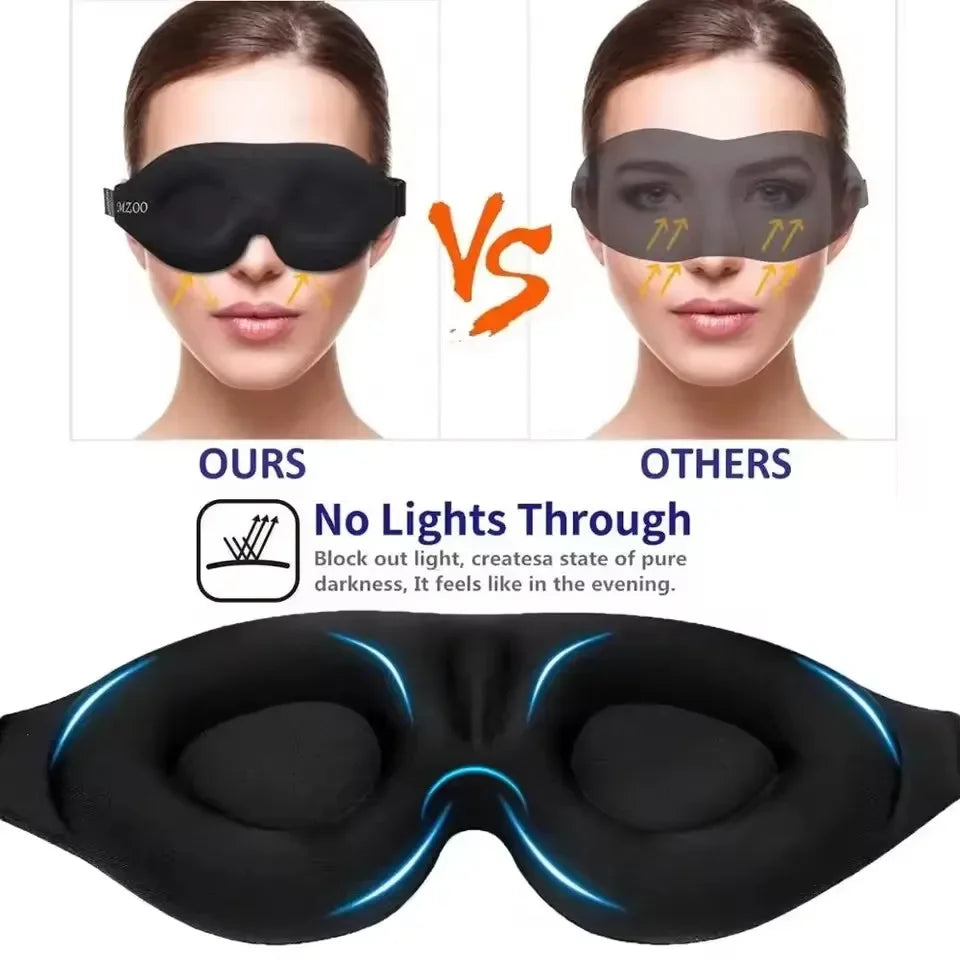 3D Sleep Mask - Contoured Eye Mask with Earplugs