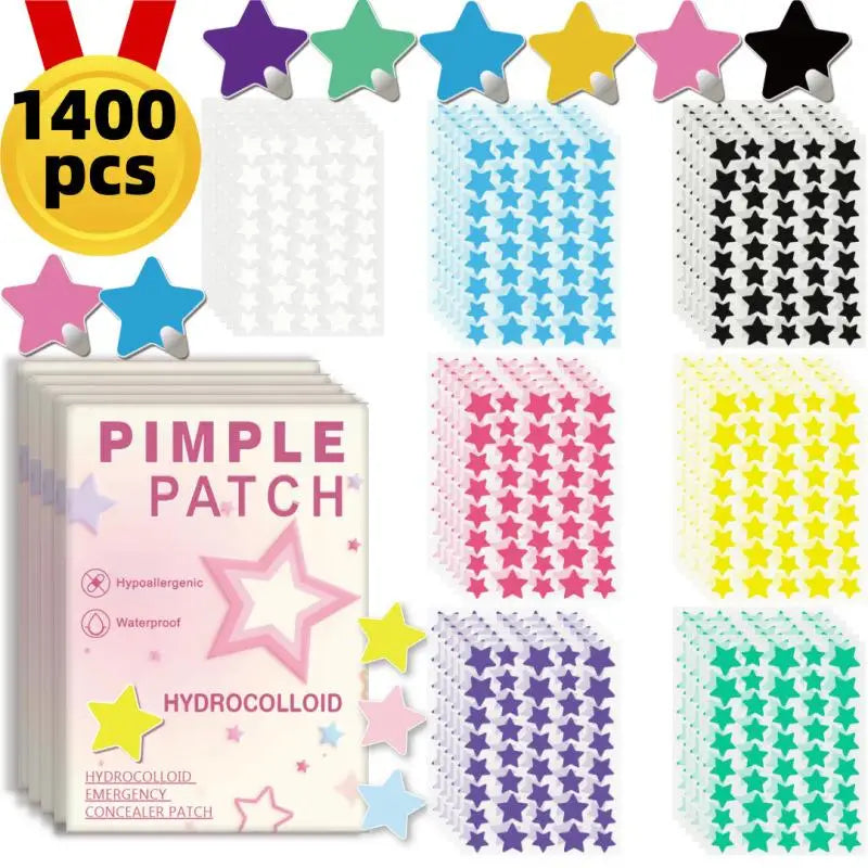 Colorful Star Pimple Patches - 1400 Pcs Acne Stickers