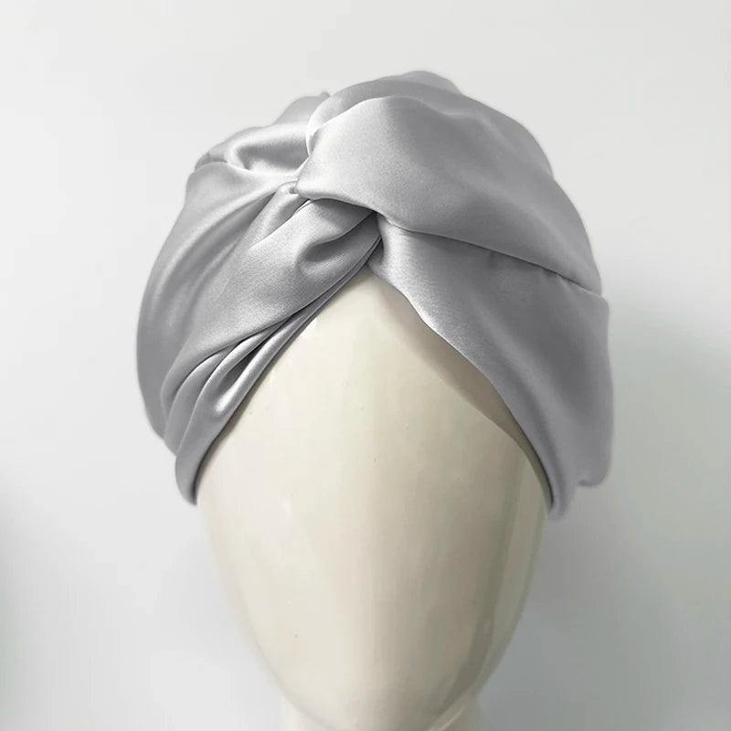 100% Silk Sleeping Bonnet - Double Layer Hair Turban