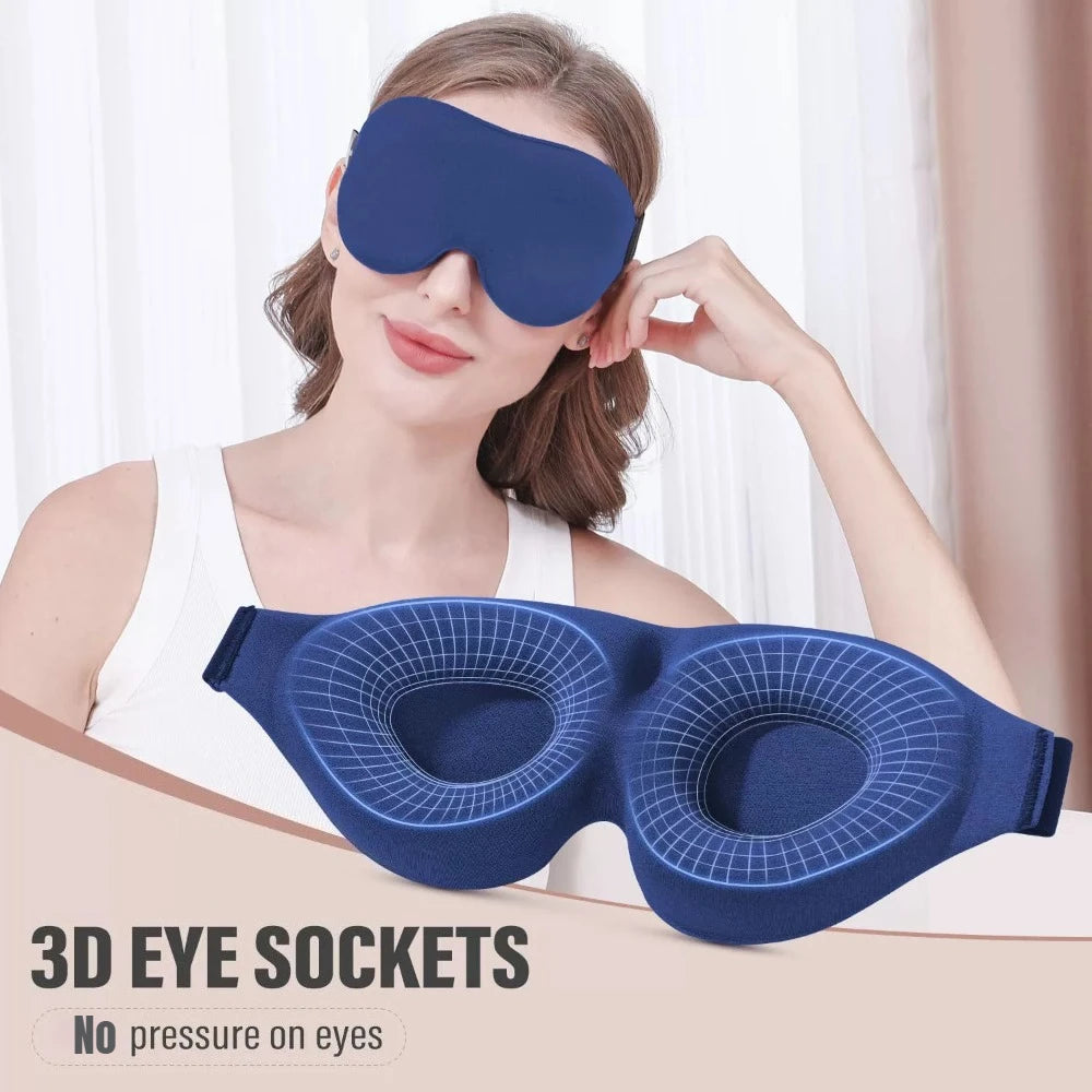 3D Padded Sleep Mask - Soft Light Blocking Eye Mask