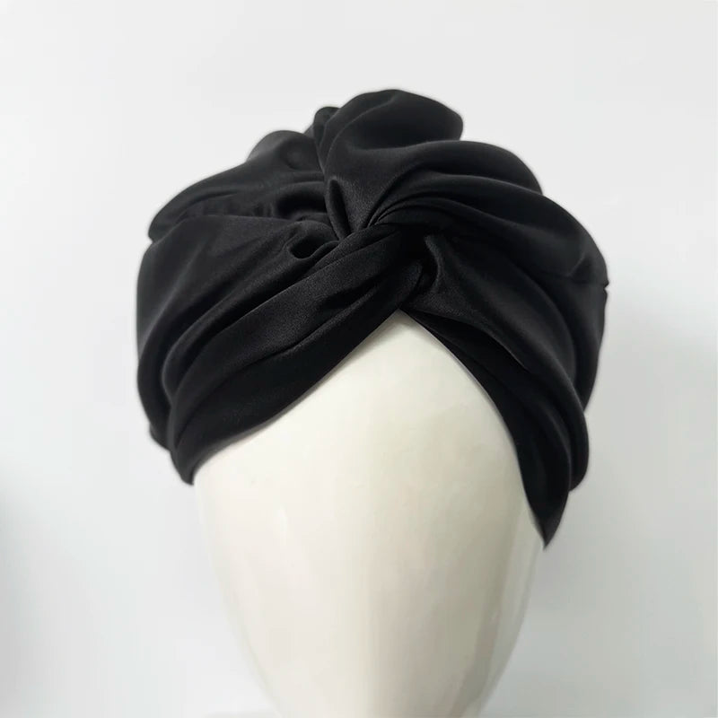 100% Silk Sleeping Bonnet - Double Layer Hair Turban